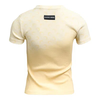 Marine Serre Faded Moon Jersey Baby Fit T-shirt In Yellow