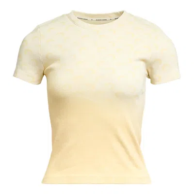 Marine Serre Faded Moon Jersey Baby Fit T-shirt In Yellow