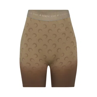 Pre-owned Marine Serre Faded Moon Mini Shorts 'taupe' | Brown | Women's Size L