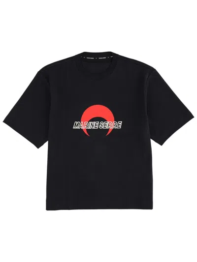 Marine Serre "faded Moon" T-shirt In Black