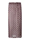 Marine Serre Brown Moon Printed Mesh Midi Skirt In Brown