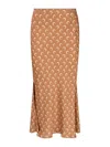 Marine Serre Moon Satin Midi Skirt In Brown