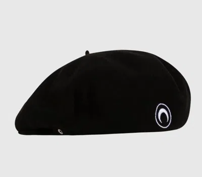 Marine Serre Felted Wool Beret In Black