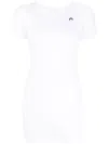 Marine Serre Fein Geripptes T-shirtkleid In White