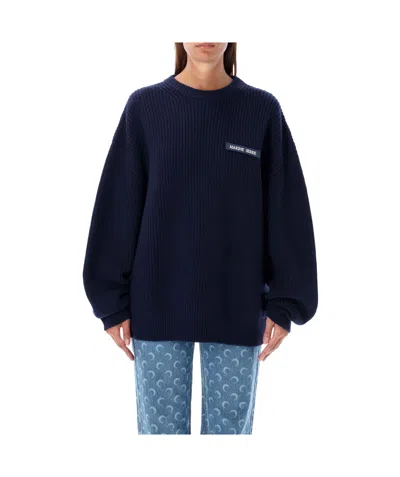 MARINE SERRE MARINE SERRE FISHERMAN LOGO PATCH KNITTED SWEATER