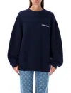 Marine Serre Logo-patch Sweater In Navy
