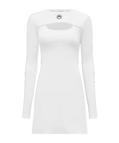 Marine Serre Fitted Mini Cut-out Dress With Crewneck And Flare Silhoutte