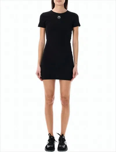 MARINE SERRE FITTED MINI DRESS WITH ROUND NECKLINE
