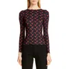 Marine Serre Red Second Skin Moon Long Sleeve T-shirt In Black
