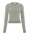 Marine Serre Fitted Short Length Sweater With Crewneck And Long Sleeves In Gray