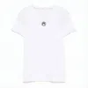 Marine Serre Fitted Short-sleeve Organic Cotton T-shirt With Embroidered Detail In White