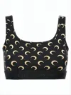 Marine Serre Fitted Underwear Top With Crescent Moon Pattern In Black