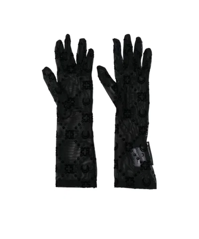 Marine Serre Five-finger Gloves In Black