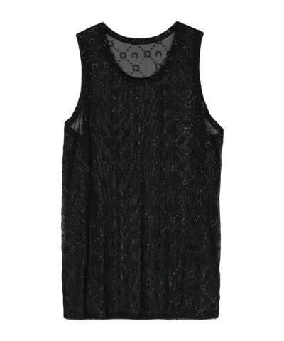 Marine Serre Flashing Letter Pattern Vest In Black