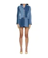 Marine Serre Flat Lapel Collar Dress In Blue