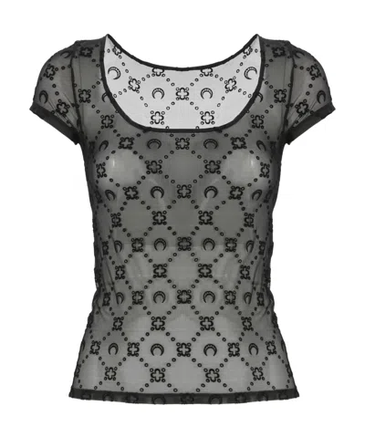 MARINE SERRE MARINE SERRE FLOCK OPEN NECK TOP