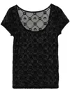 Marine Serre Flocked Mesh Top In Black
