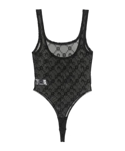 MARINE SERRE MARINE SERRE SQUARE NECK MESH BODYSUIT