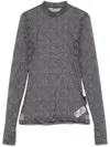 Marine Serre Flocked-moonogram T-shirt In Grey