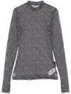 Marine Serre Flocked-moonogram T-shirt In Grey