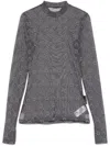 Marine Serre Flocked-moonogram T-shirt In Grey