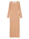 Marine Serre Moonogram Mesh Dress In Beige