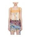 Marine Serre Tan Floral Corset In Nude