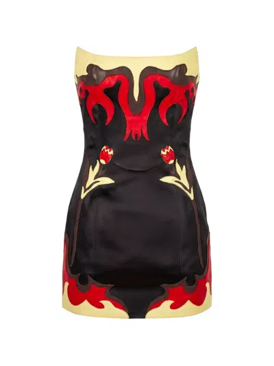 Marine Serre Floral-patch Mini Dress In Multi