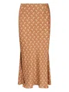 Marine Serre Midi Skirt In Brown