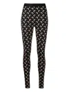 Marine Serre Black Recycled Jersey Moon Stirrup Leggings In Black