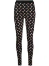 Marine Serre Moon Print Jersey Stirrup Leggings In Black