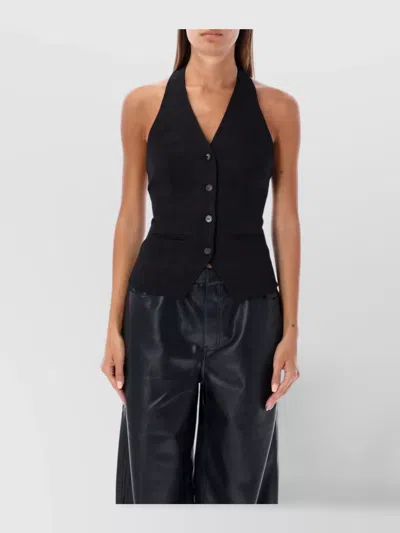 Marine Serre Moon Diamond Jacquard Top In Black