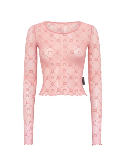 Marine Serre Geometric-pattern Top In Pink