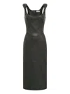 Marine Serre Glossy Moon Leather Midi Dress In Black