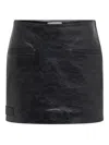 Marine Serre Glossy Moon Leather Skirt In Black
