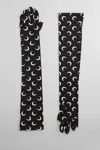 Marine Serre Regenerated All Over Moon Print Gloves In Black