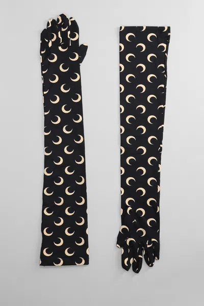 Marine Serre Gloves In Black Polyamide