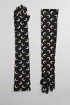 Marine Serre Regenerated All Over Moon Print Gloves In Black