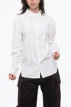 Marine Serre Gold Line Jacquard Popeline Moon Shirt In White