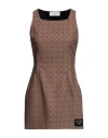 Marine Serre Gold Line Woman Mini Dress Brown Size 8 Recycled Polyester, Wool, Elastane, Rayon, Poly In Brown
