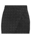 Marine Serre Gold Line Woman Mini Skirt Black Size 8 Viscose, Wool, Elastane, Recycled Polyamide In Black