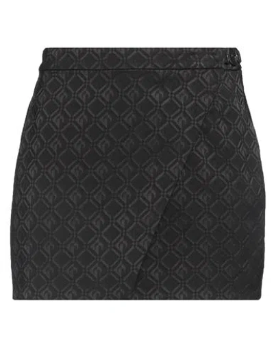 Marine Serre Gold Line Woman Mini Skirt Black Size 8 Viscose, Wool, Elastane, Recycled Polyamide