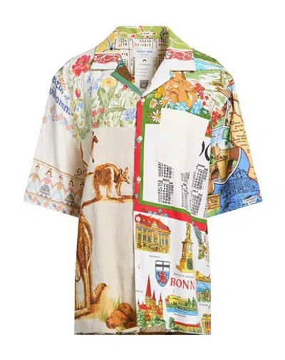 Marine Serre Gold Line Woman Shirt Cream Size L Cotton In Multi