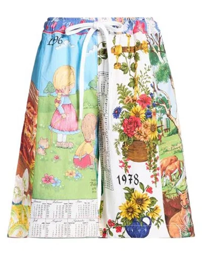 Marine Serre Gold Line Woman Shorts & Bermuda Shorts White Size L Cotton In Multi
