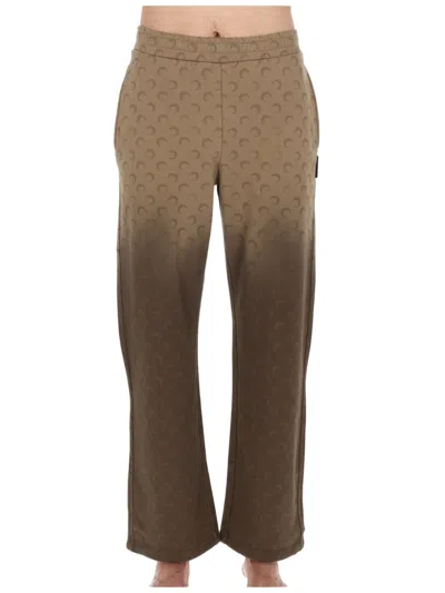 Marine Serre Gradient Brown Jogging Pants With Crescent Moon Pattern In Multi