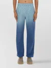 Marine Serre Moon Faded Fleece Sweatpants - 100% Cotton Made In Portugal In Blue