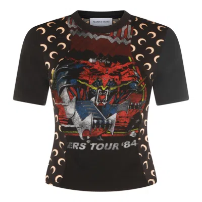 Marine Serre Graphic Moon-print T-shirt In Black