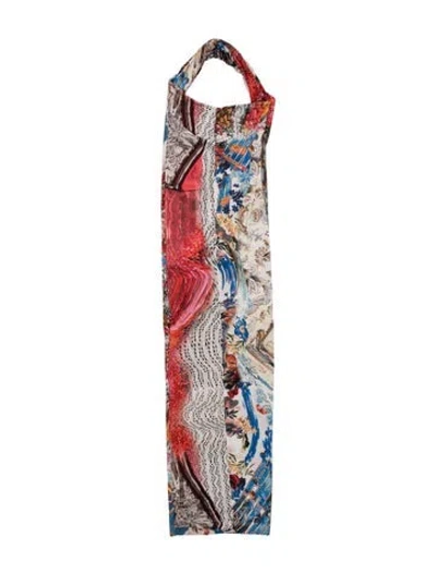 Pre-owned Marine Serre Graphic Print Asymmetrical Jumpsuit In Red