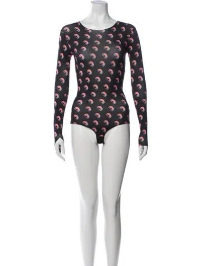 Pre-owned Marine Serre Graphic Print Crew Neck Bodysuit In Multi