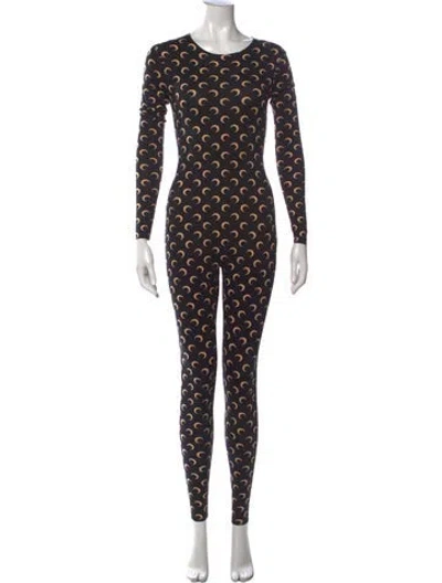 Pre-owned Marine Serre Graphic Print Crew Neck Jumpsuit W/ Tags In Black